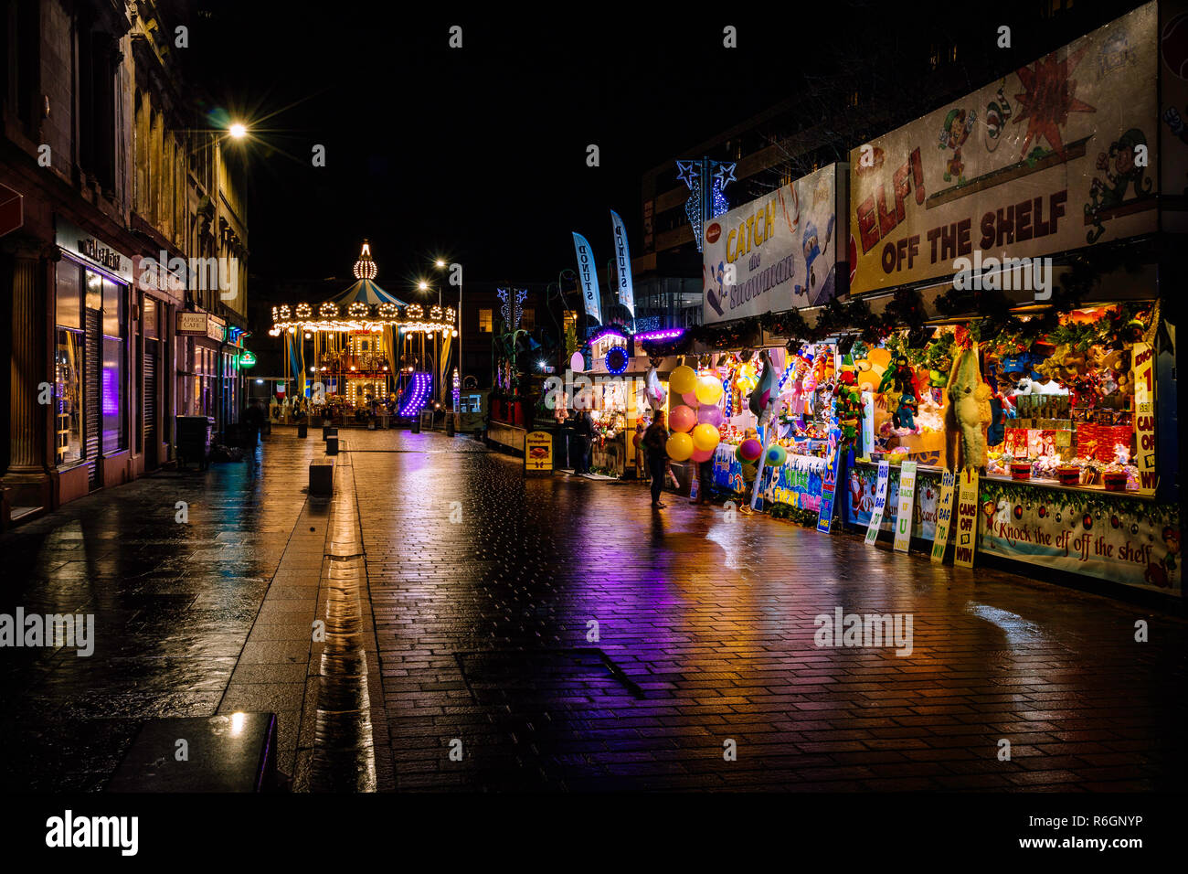 Fairground Wheel & Christmas Lights Stock Photo Alamy