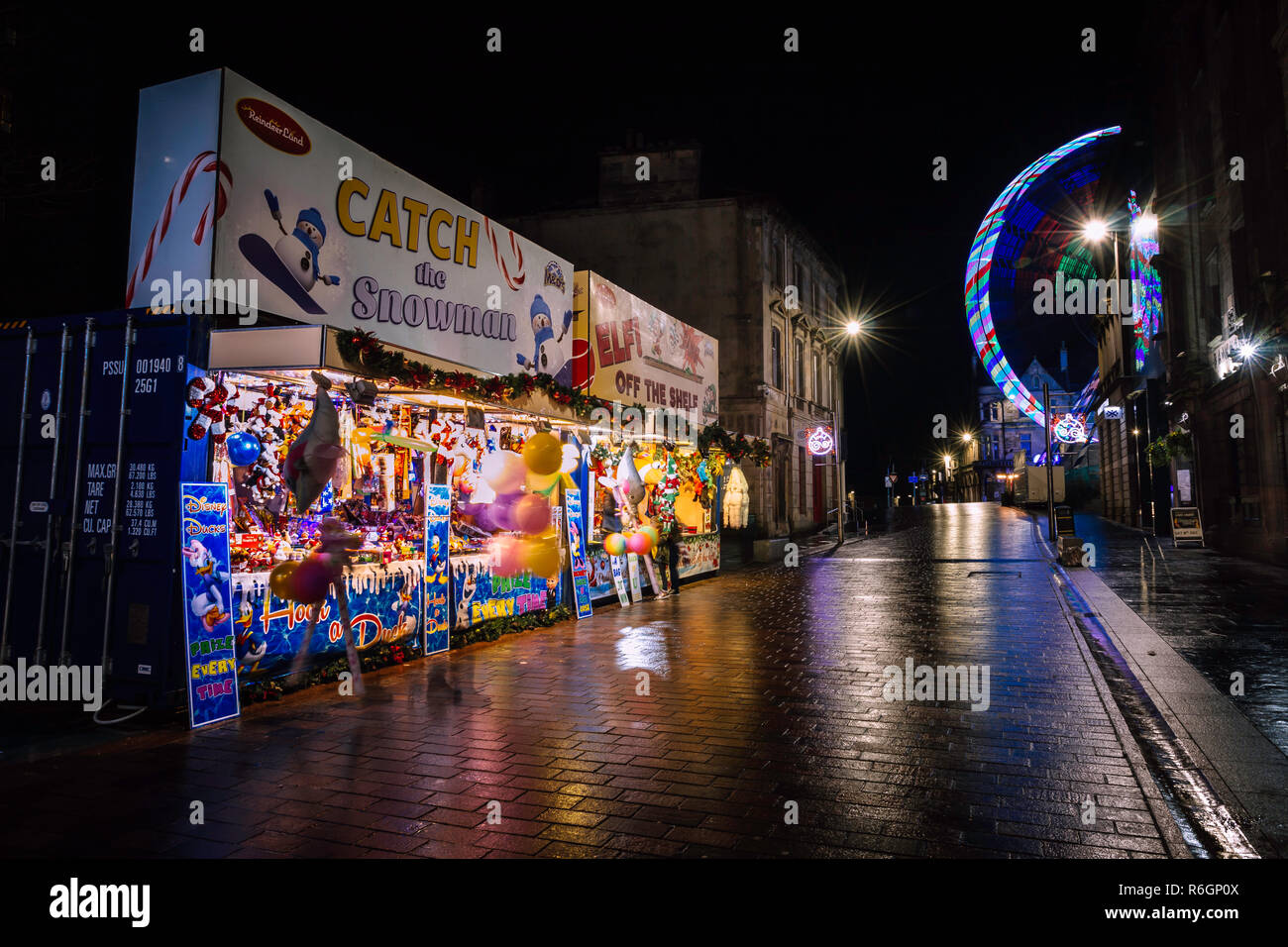 Fairground Wheel & Christmas Lights Stock Photo Alamy