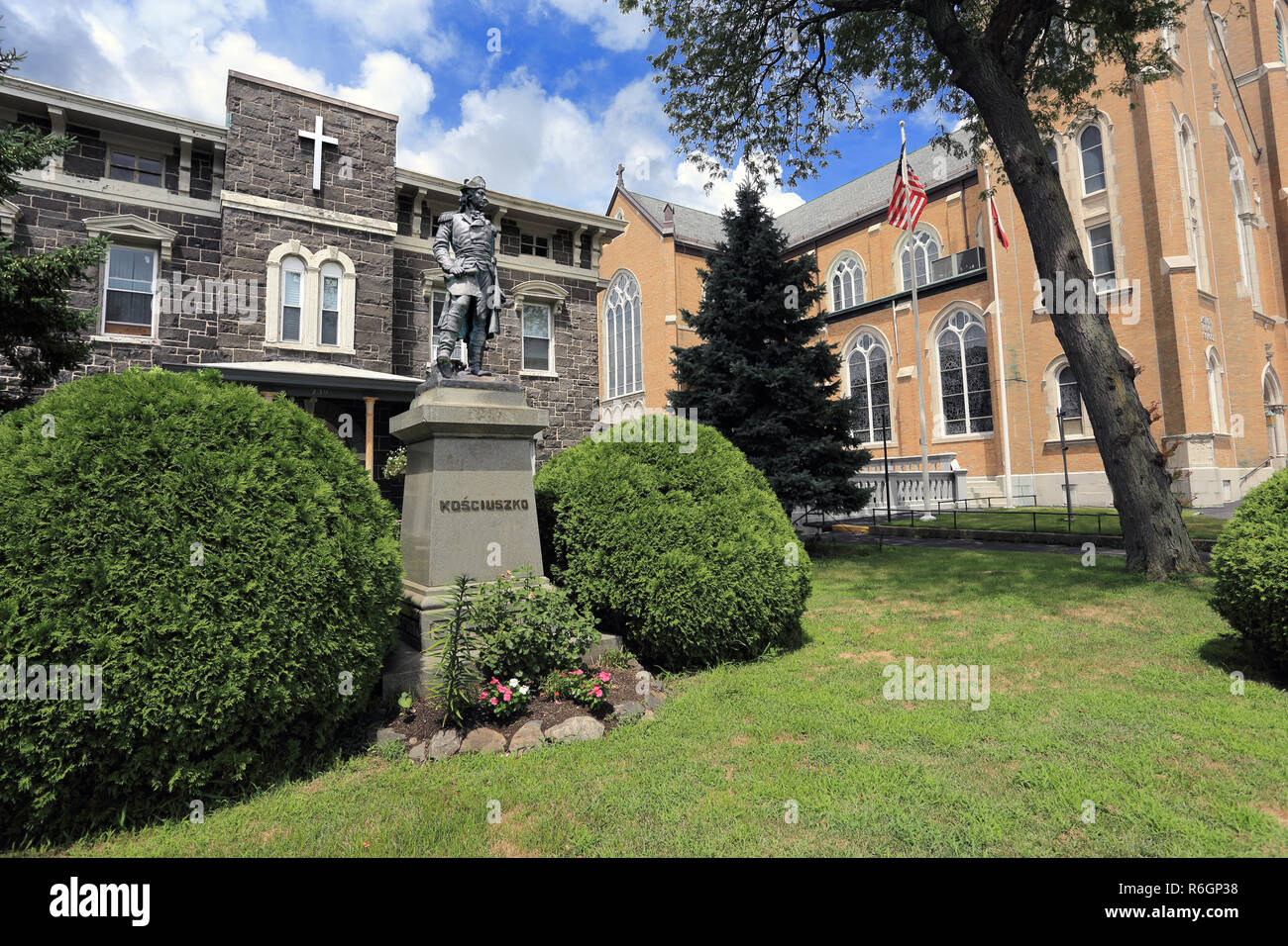 Kosciuszko monument in front St. Casimir church rectory Yonkers New