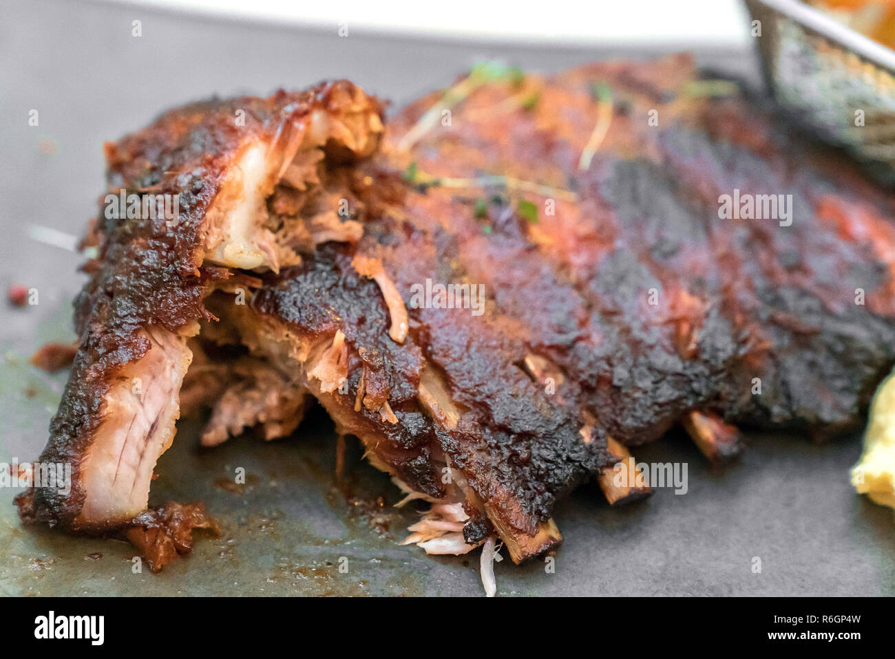 Smoke Pork Rib BBQ Stock Photo Alamy