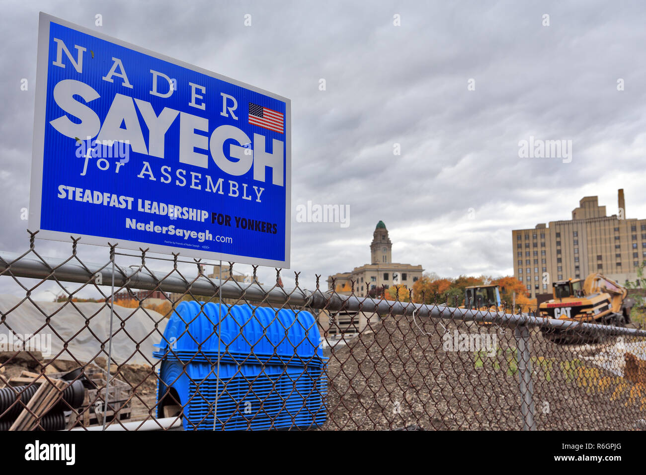 Campaign sign Yonkers New York Stock Photo Alamy