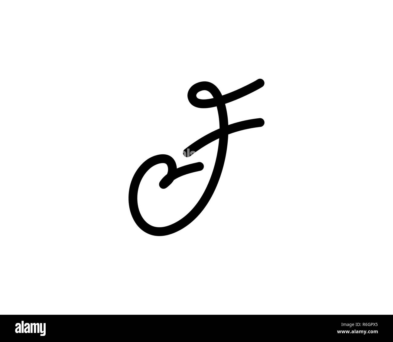 f letter signature logo Stock Photo - Alamy