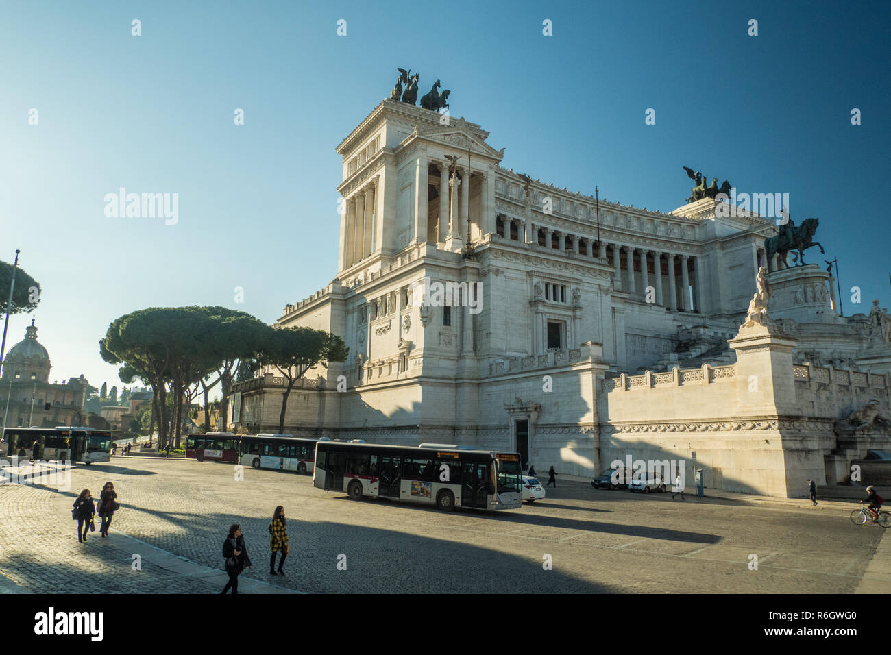 The Victor Emmanuel II Monument in Rome aka Alter of the Fatherland, Lazio Region, Italy. Victor Emmanuel II was the first king of a unified Italy, Stock Photo