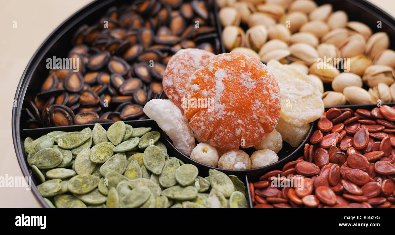 Top view of chinese snack tray Stock Photo Alamy