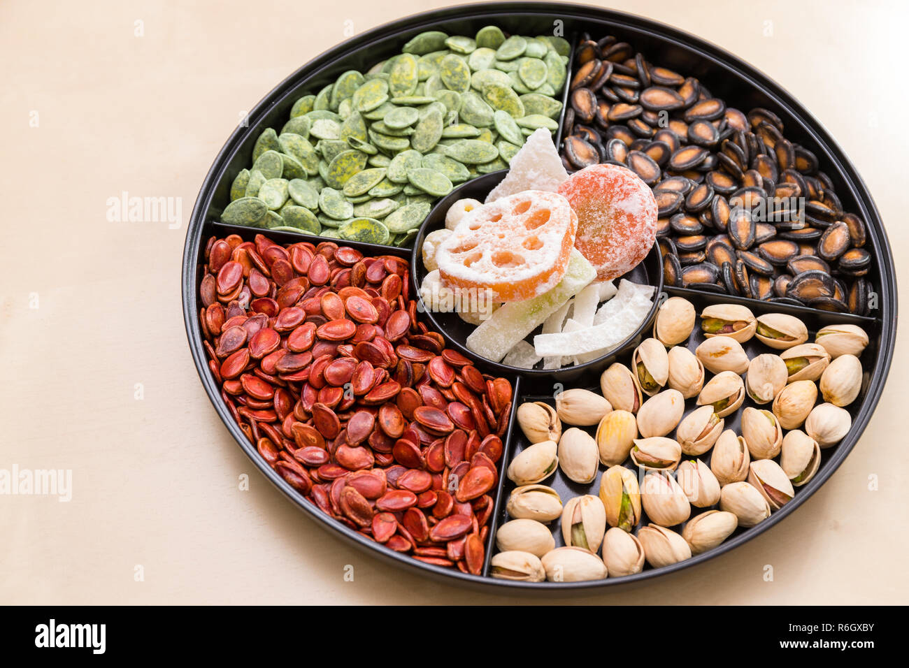 Traditional chinese snack tray for lunar new year Stock Photo Alamy
