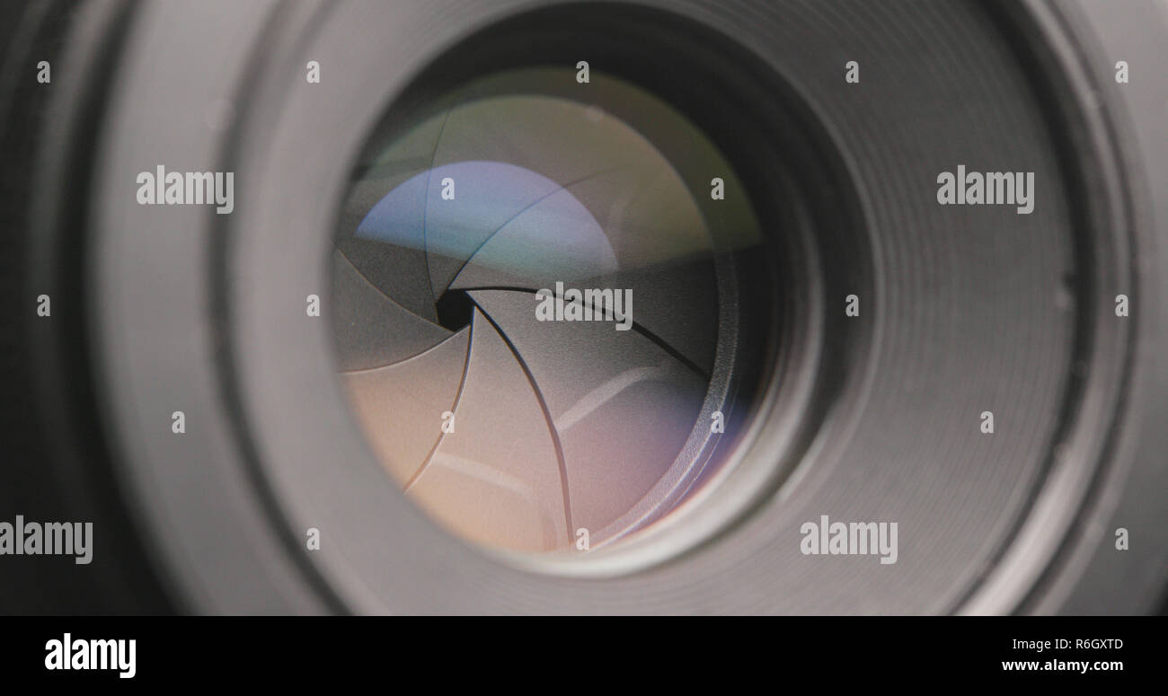 Camera lens zooming in and out stock photo alamy