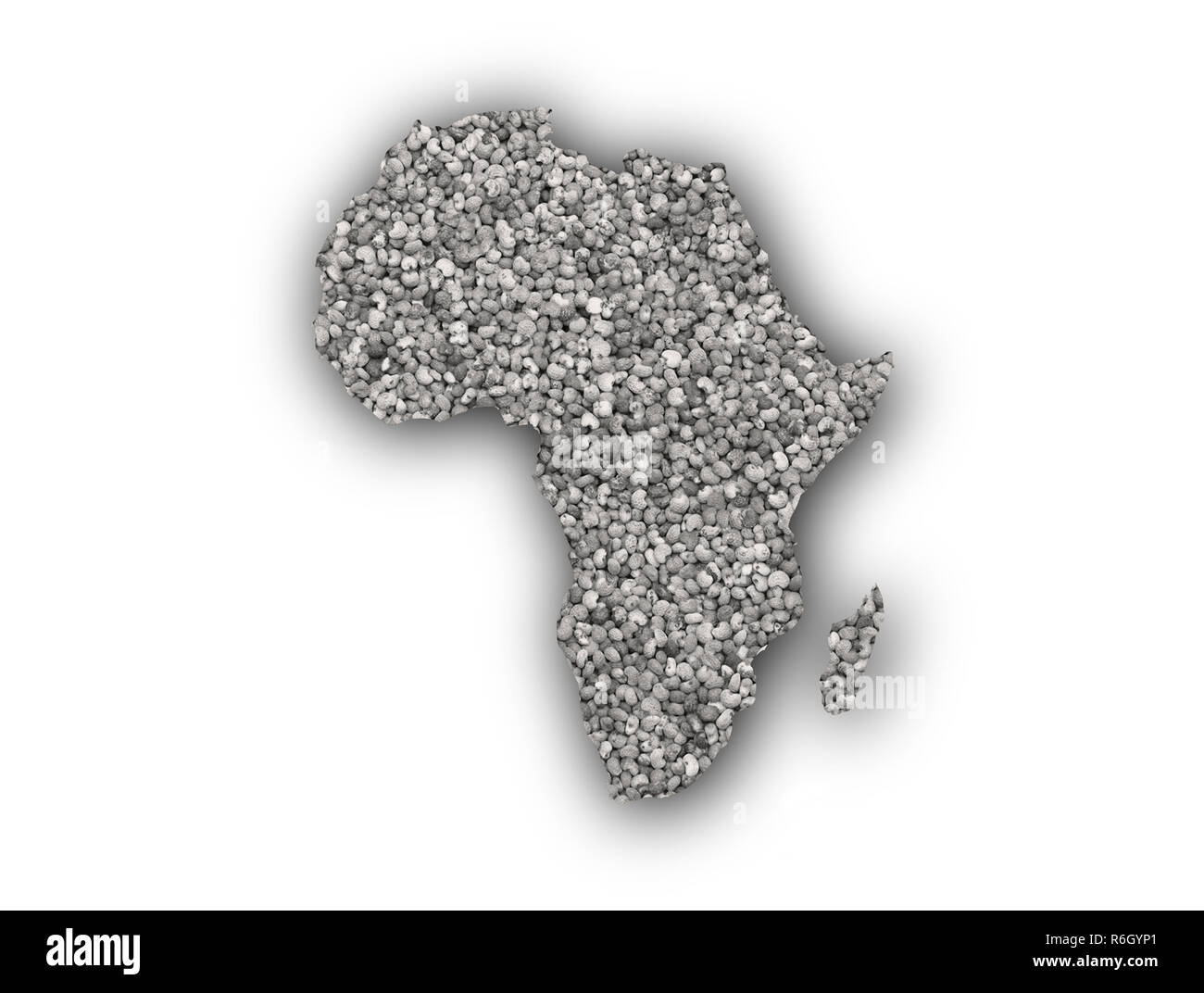 map of africa on poppy Stock Photo