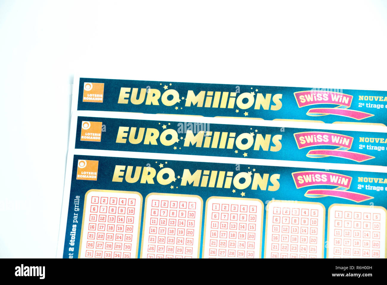 Euro millions loto lottery ticket sheet paper game Europe Stock Photo -  Alamy