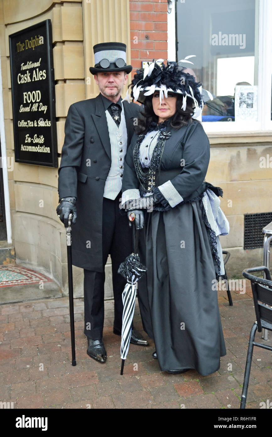 Couple at Whitby Goth Weekend, North Yorkshire, UK Stock Photo