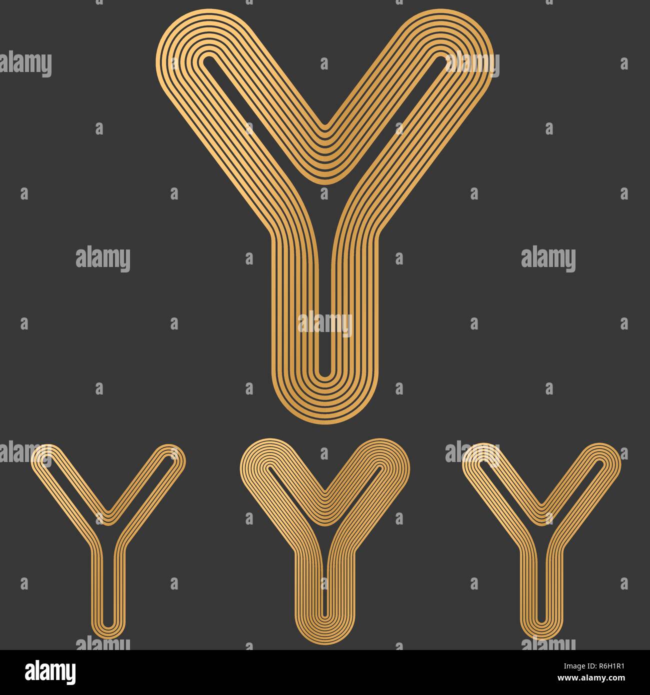 Bronze line y logo design set Stock Vector Image & Art Alamy