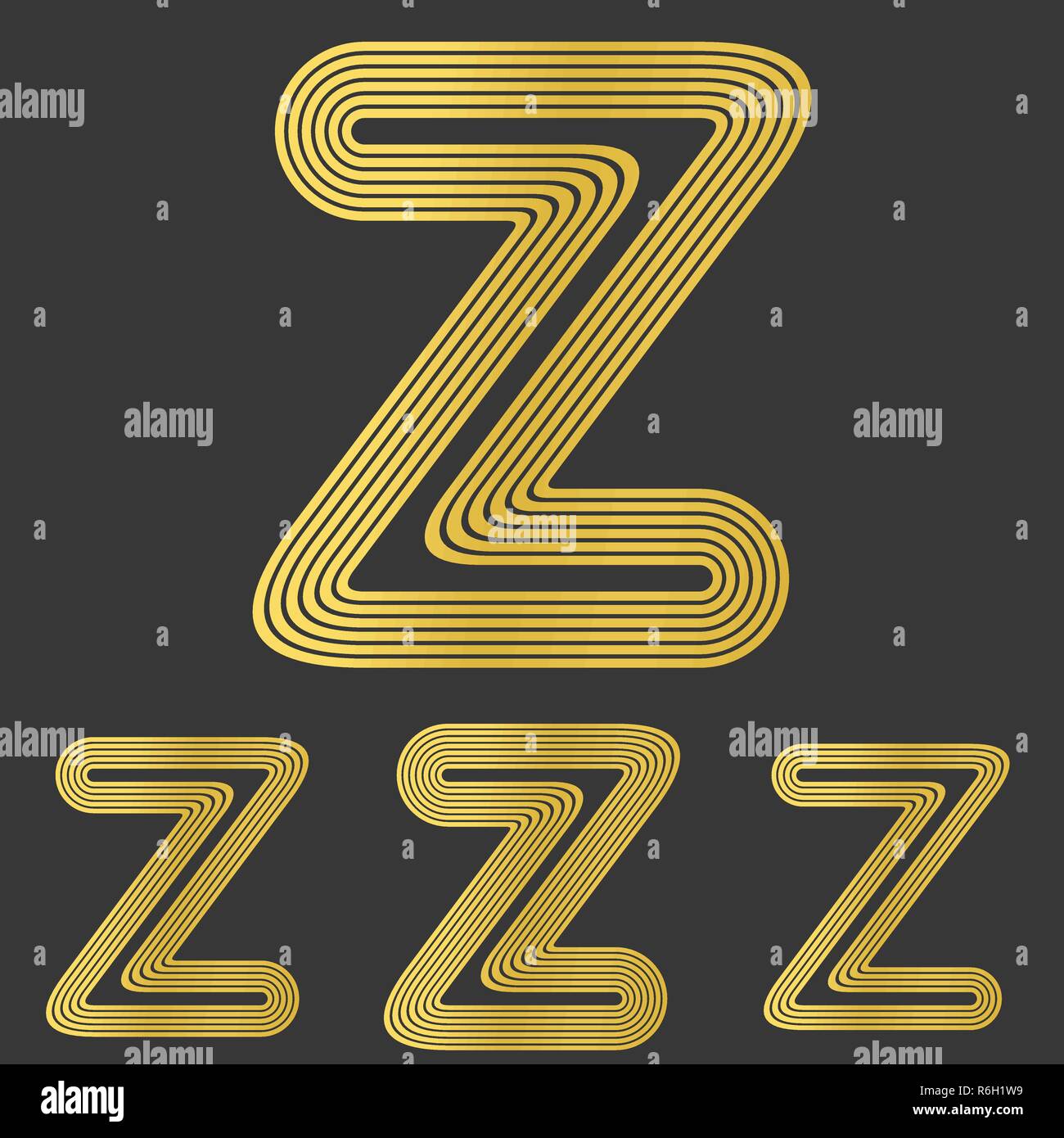 Golden z letter logo design set Stock Vector Image & Art - Alamy