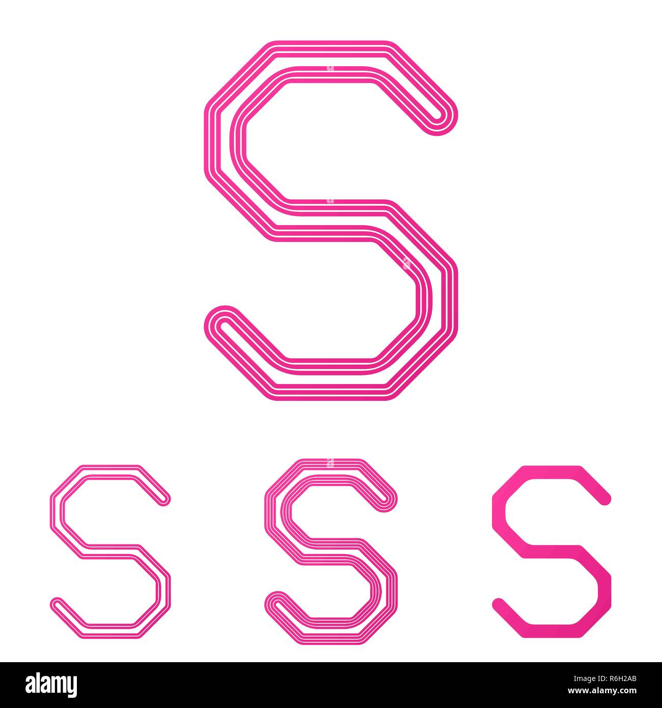 Pink line s logo design set Stock Vector Image & Art Alamy
