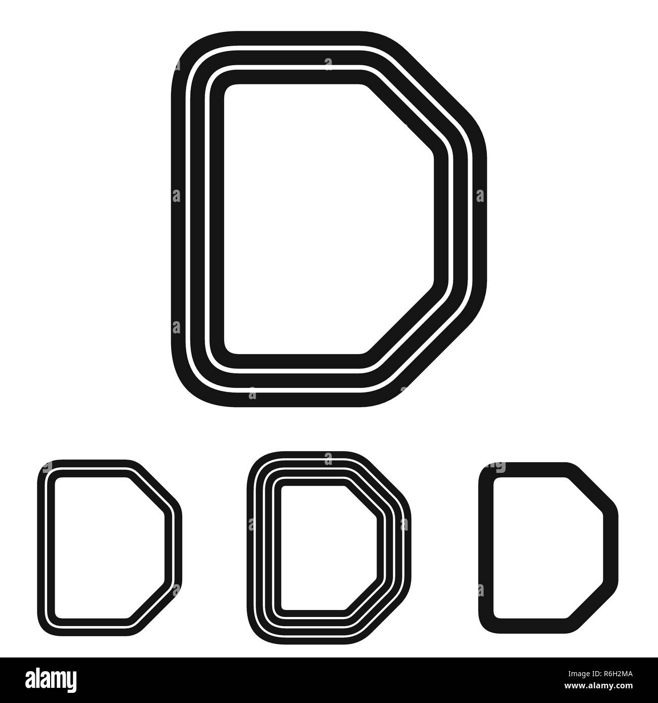 Line letter d logo design set Stock Vector