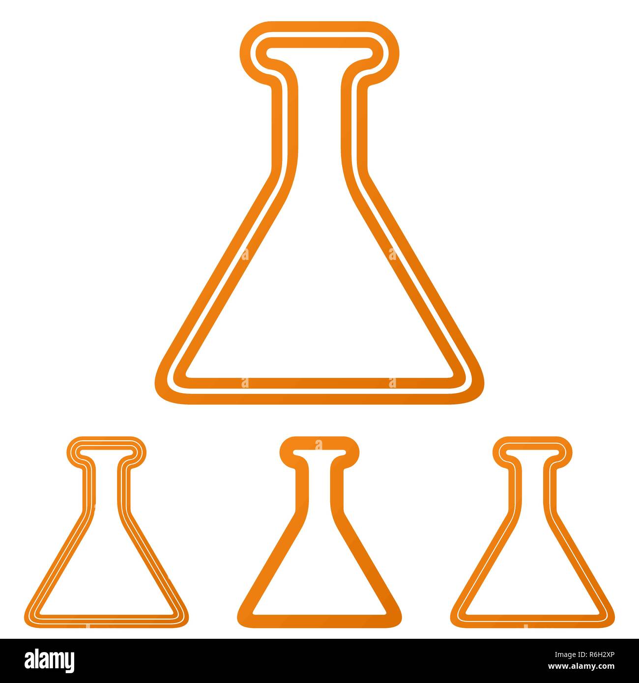 Orange line alchemy logo design set Stock Vector