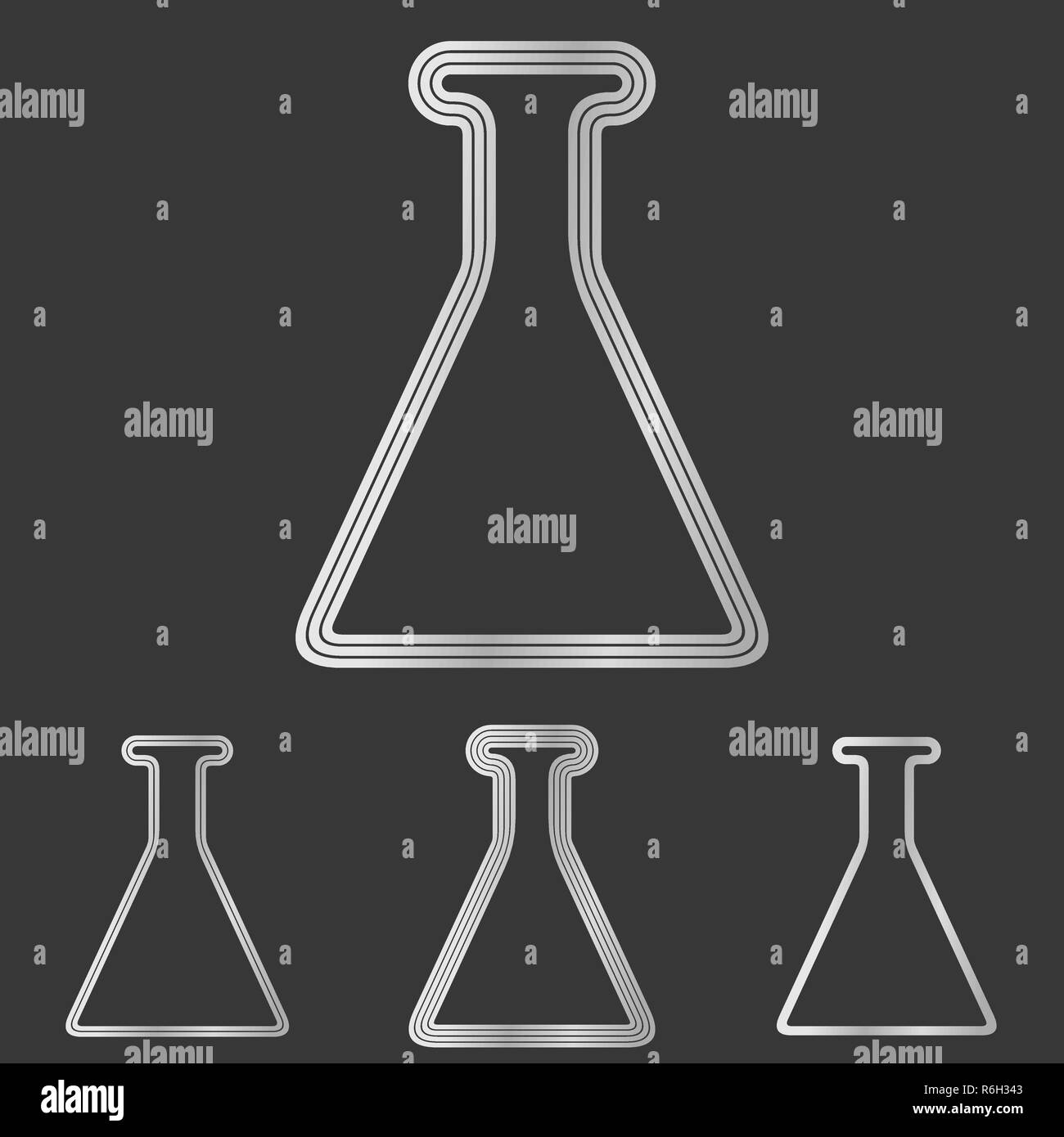Silver line laboratory logo design set Stock Vector