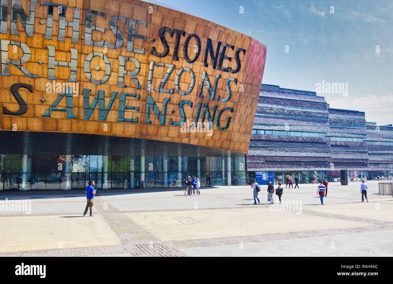 Wales Millennium Centre, Cardiff Bay, Cardiff, Wales, United Kingdom Stock Photo