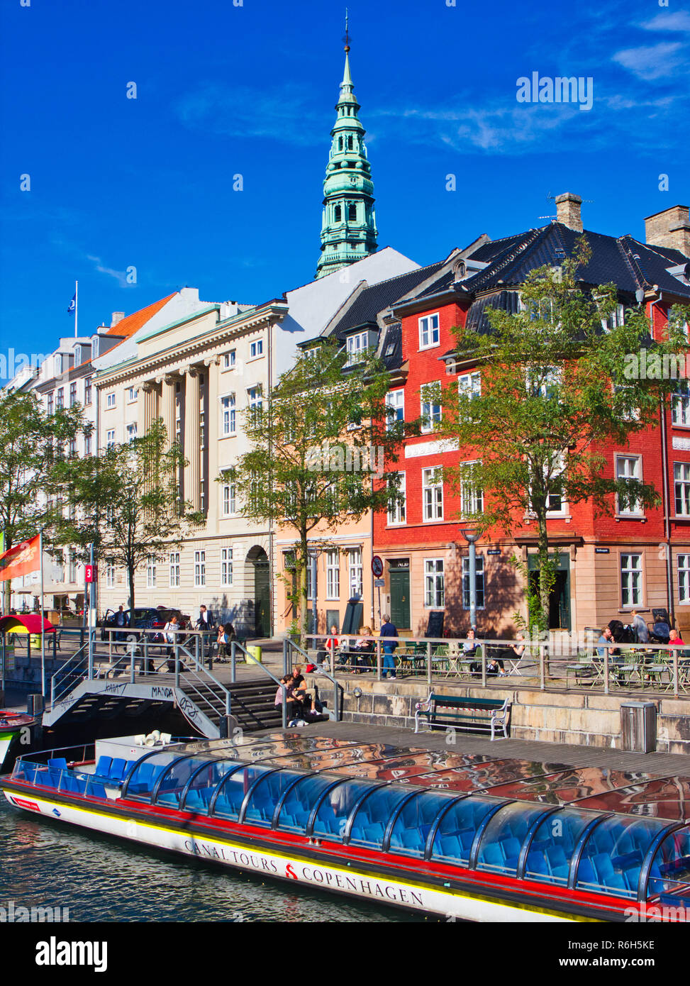 Tourist sightseeing canal tour boat, Copenhagen, Denmark, Scandinavia Stock Photo