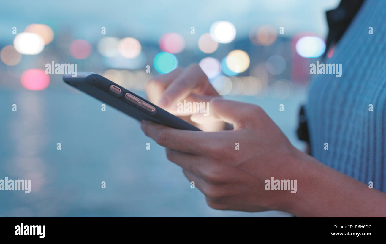 Use of smart phone in Hong Kong Stock Photo - Alamy