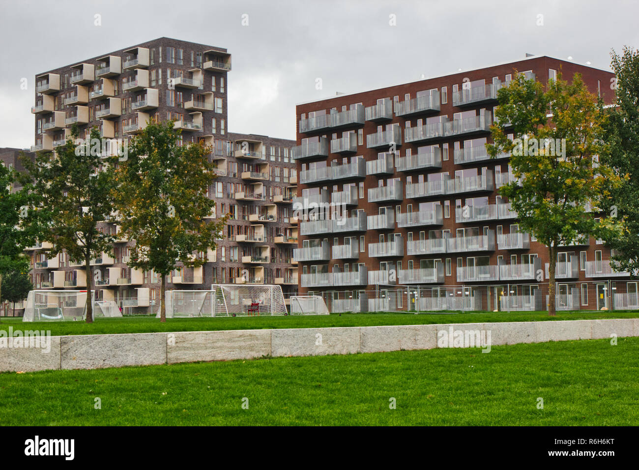 Urban apartments, Orestad, Copenhagen, Denmark, Scandinavia Stock Photo