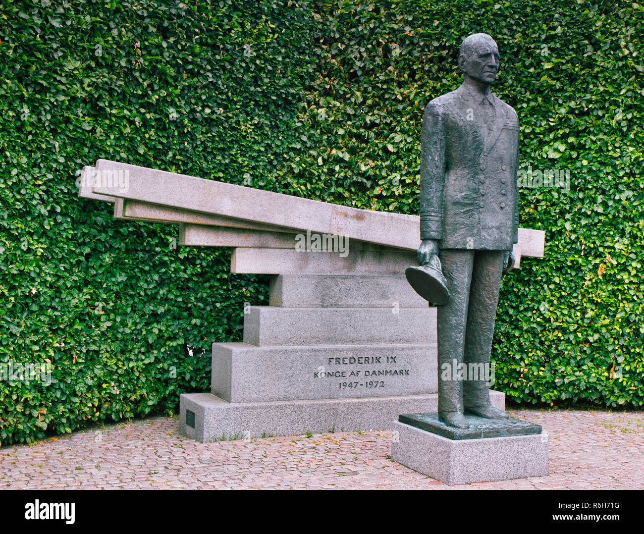 Lifesize statue of King Frederik 1X, Langelinie, Copenhagen, Denmark, Scandinavia Stock Photo