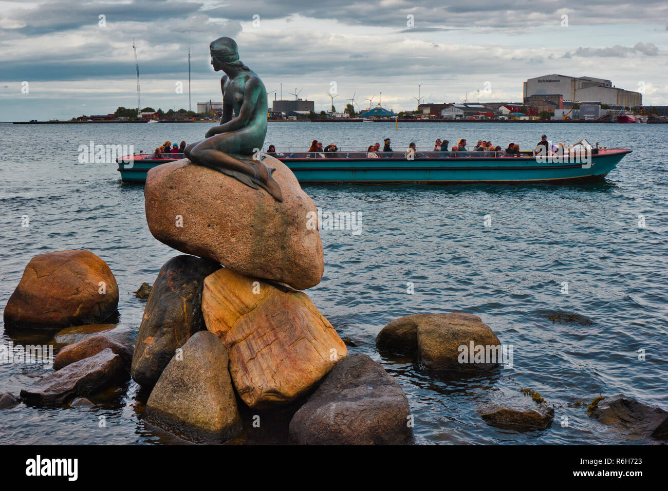 The Little Mermaid bronze statue, Langelinie promenade, Copenhagen, Denmark, Scandinavia Stock Photo