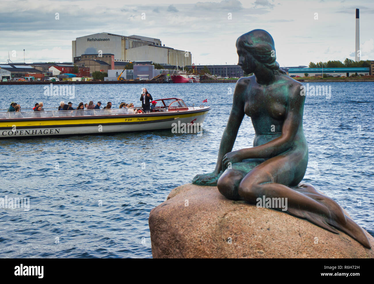 The Little Mermaid bronze statue, Langelinie promenade, Copenhagen, Denmark, Scandinavia Stock Photo