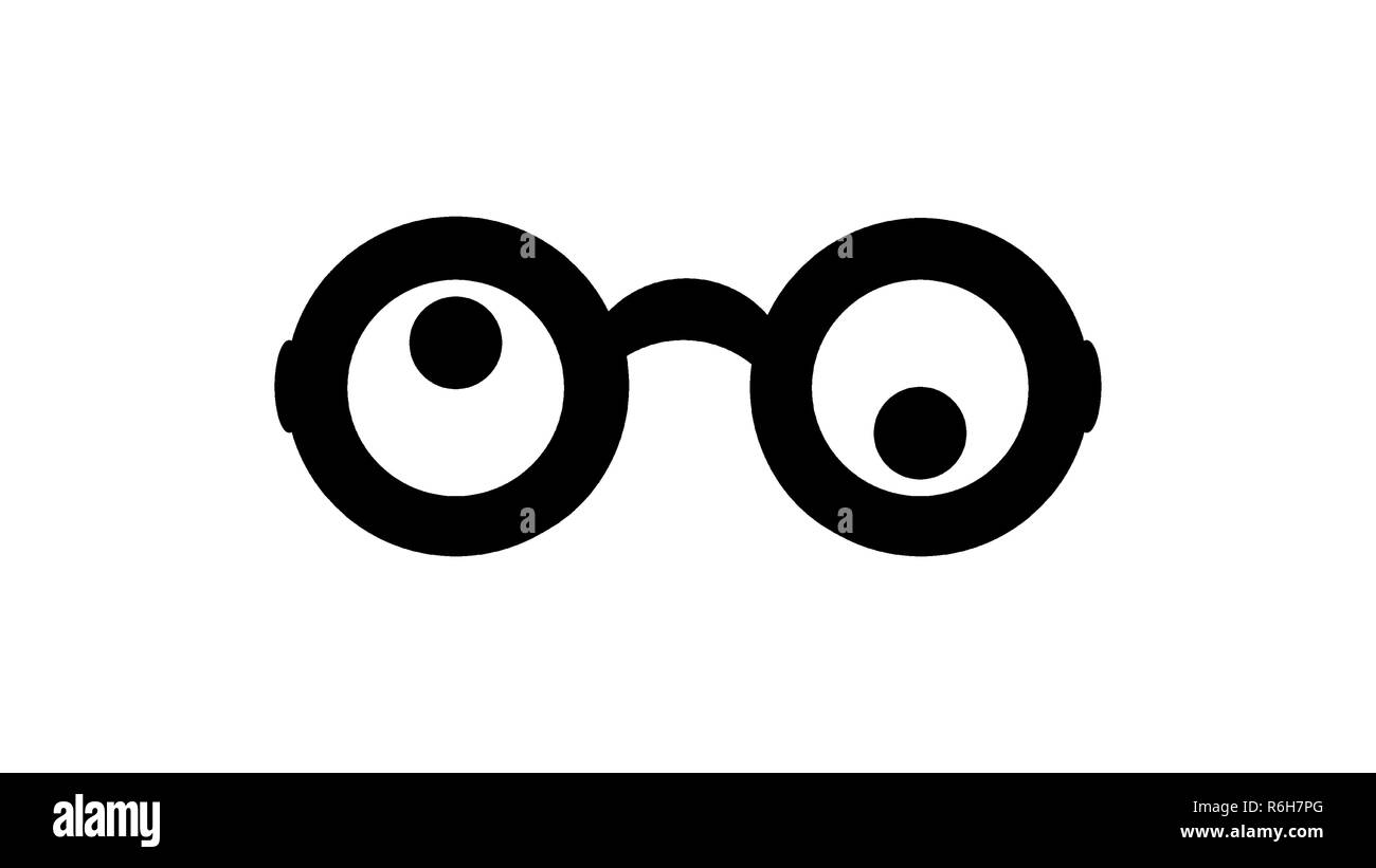Squint Eyes and Black Glasses Ophthalmologist Symbol Icon Emoticons