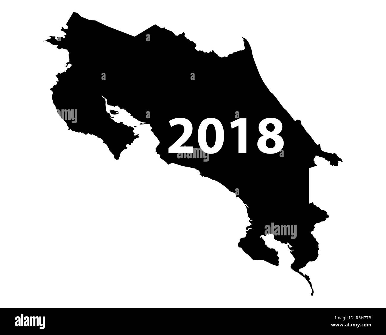 map of costa rica 2018 Stock Photo