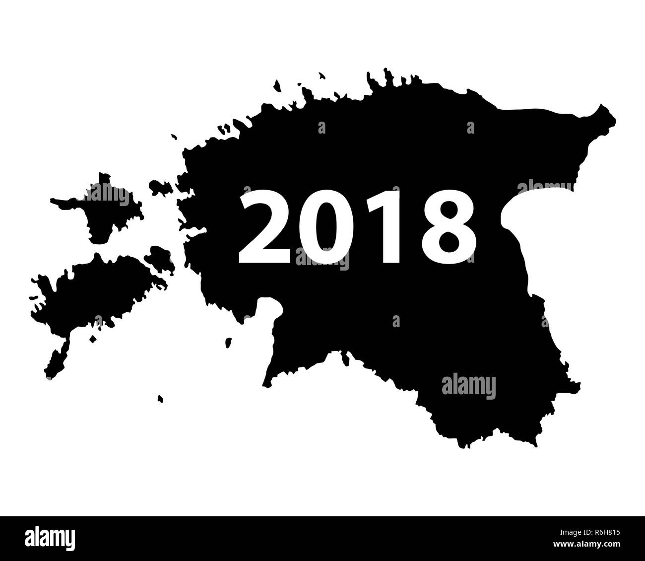 map of estonia 2018 Stock Photo