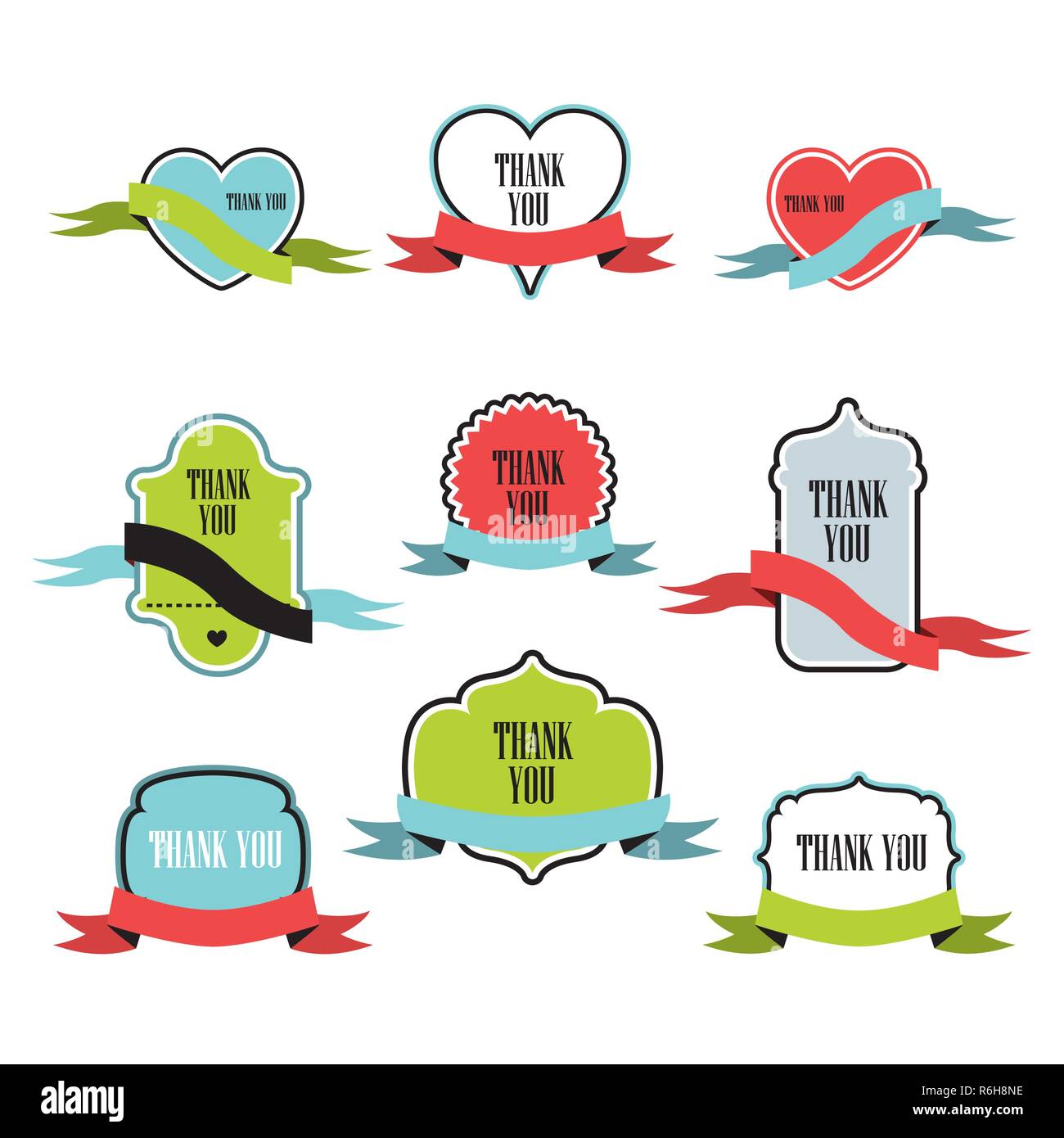Collection of labels and ribbons design elements. Vector illustration ...