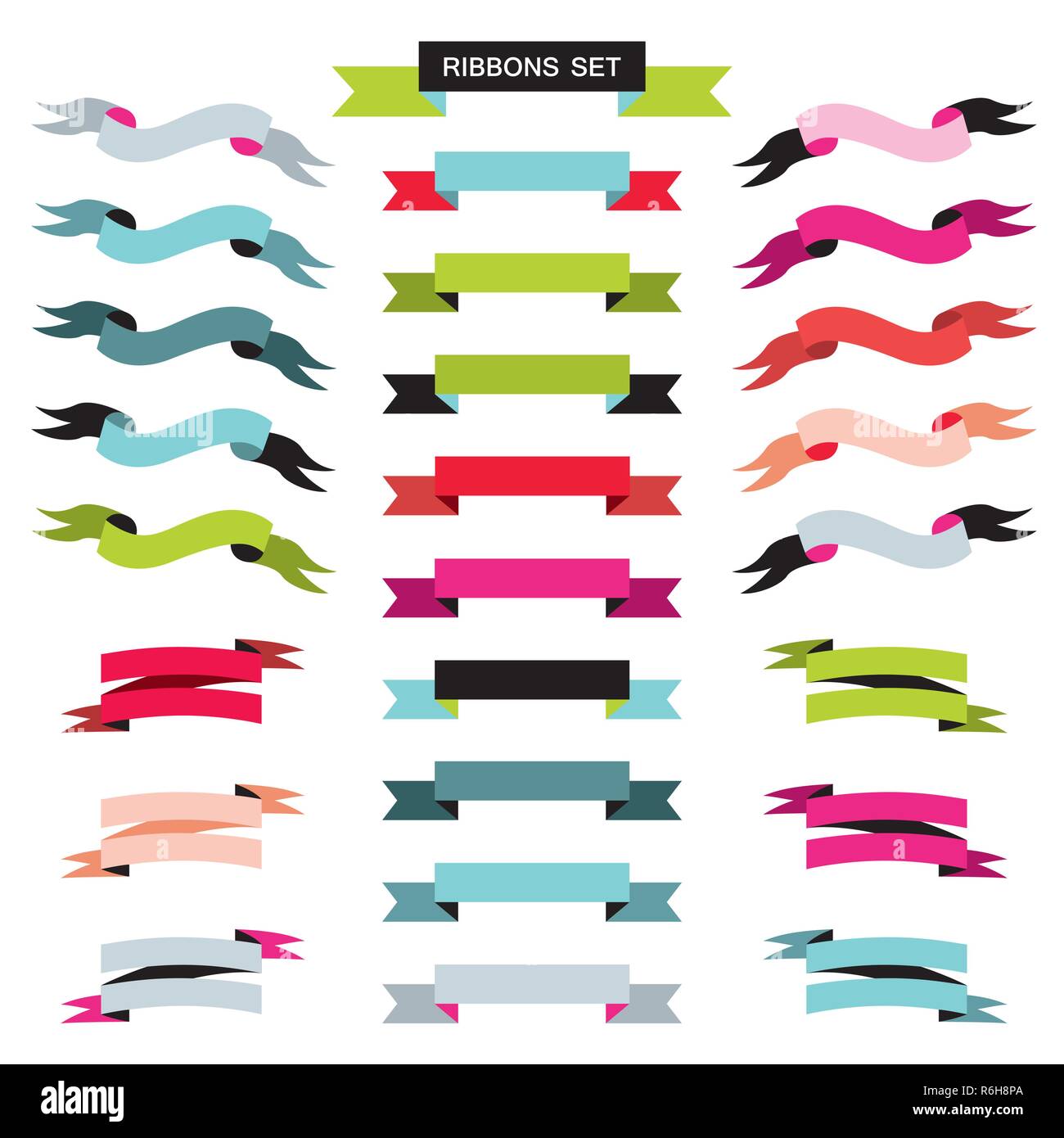Set of colorful vector ribbons isolated on white background. Vector ...