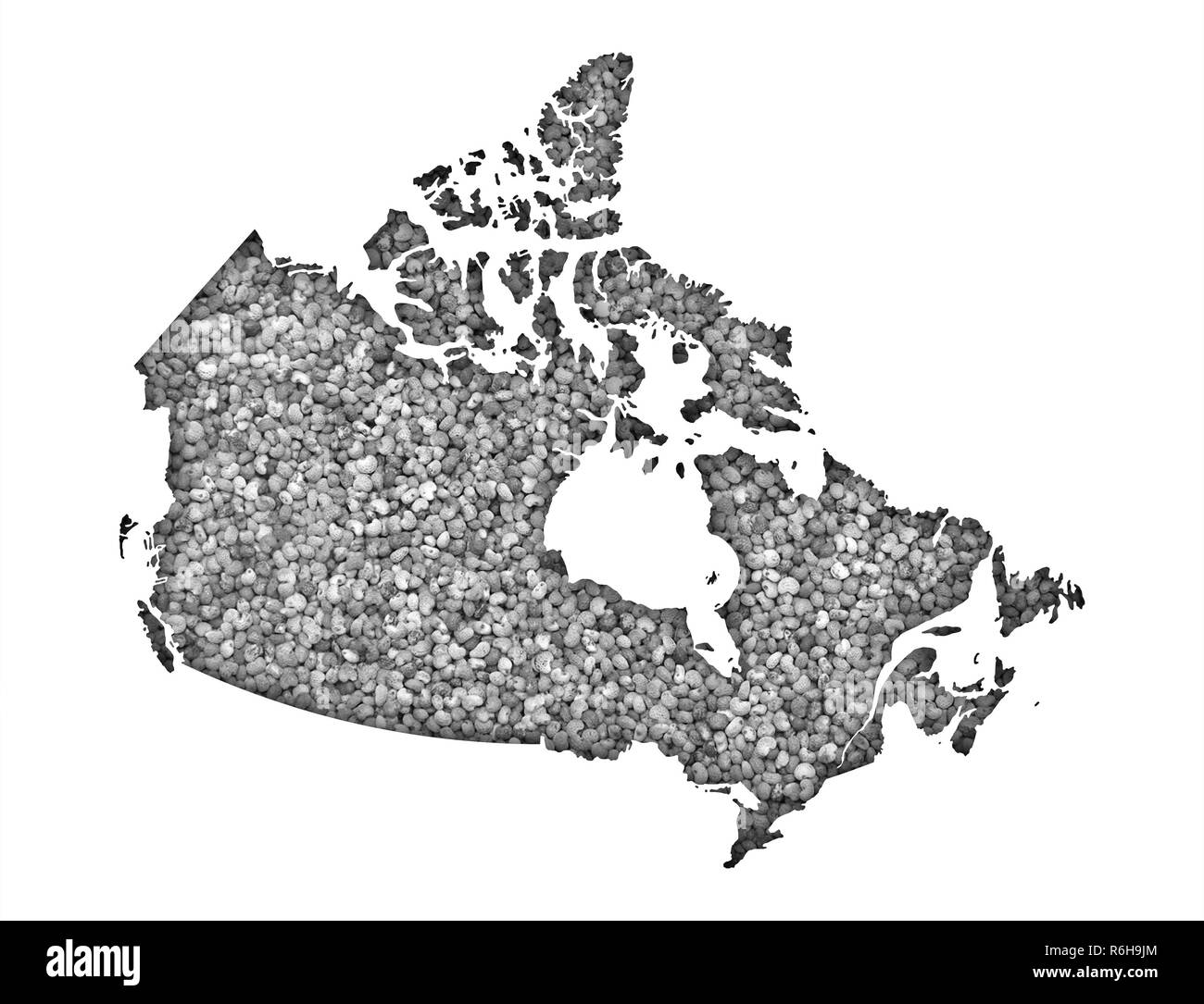 map of canada on poppy Stock Photo