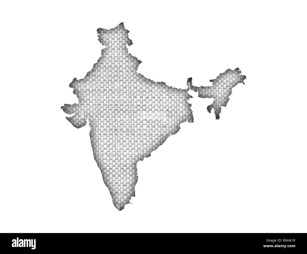 map of india on old linen Stock Photo