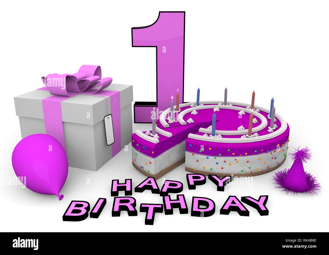 Number 1 birthday candle Cut Out Stock Images & Pictures - Alamy
