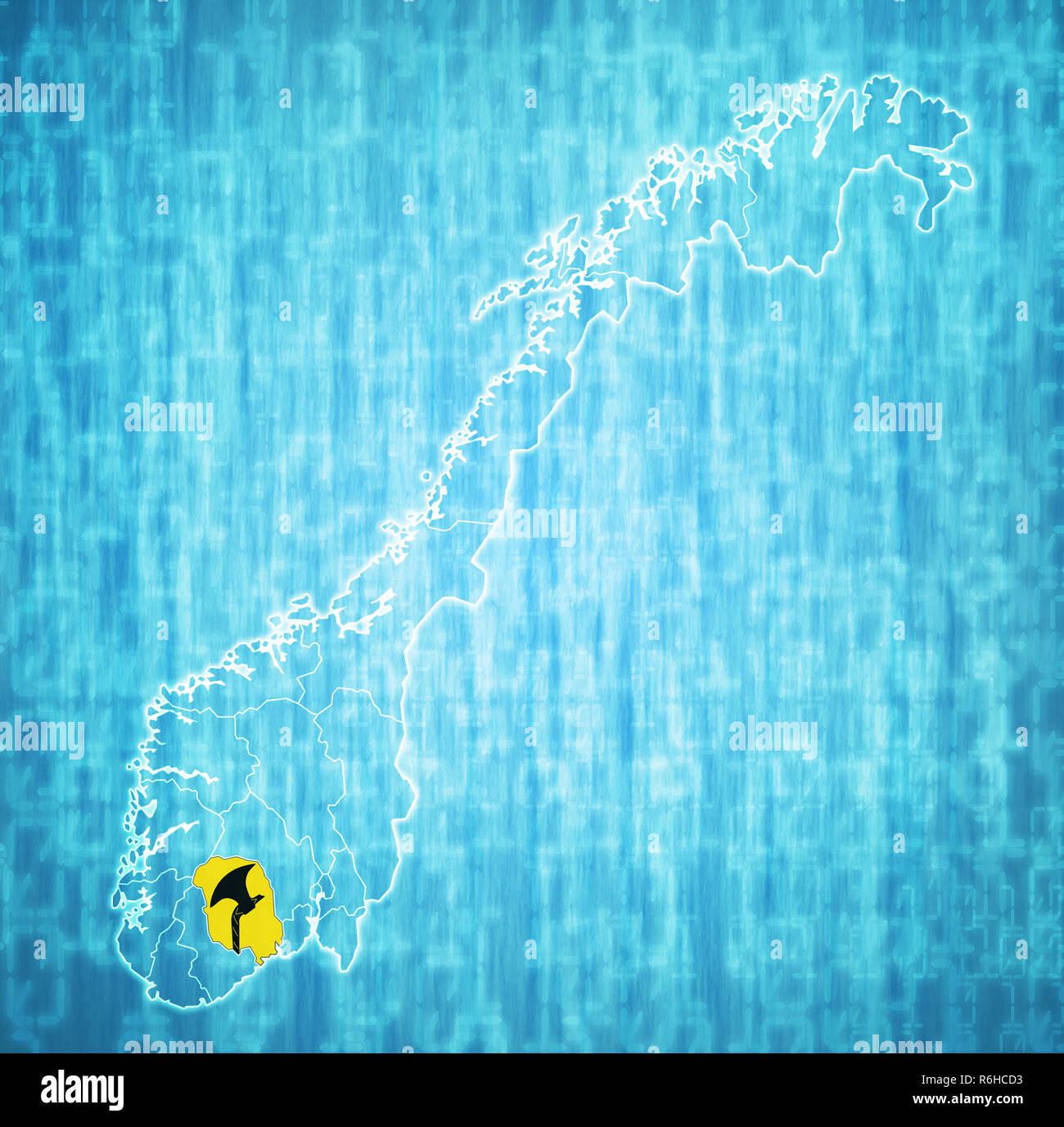 Telemark region on administration map of norway Stock Photo Alamy