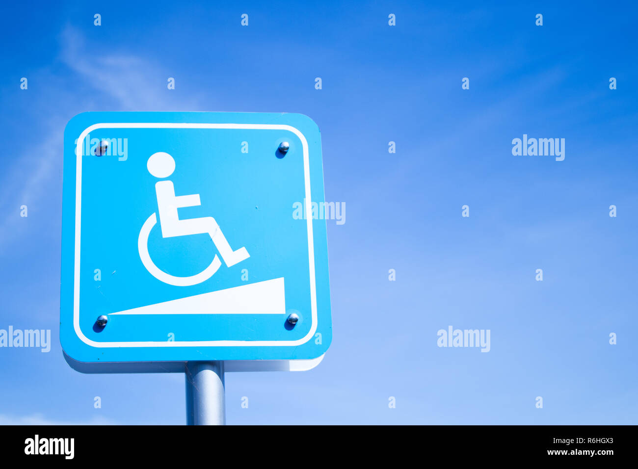 Sign of the ramp of wheelchair Stock Photo - Alamy