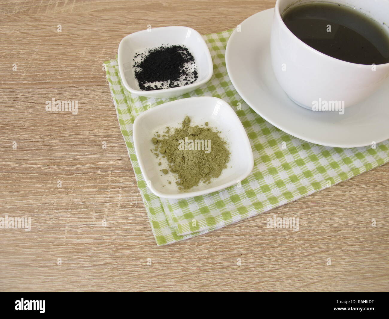 black matcha tea with activated charcoal Stock Photo Alamy