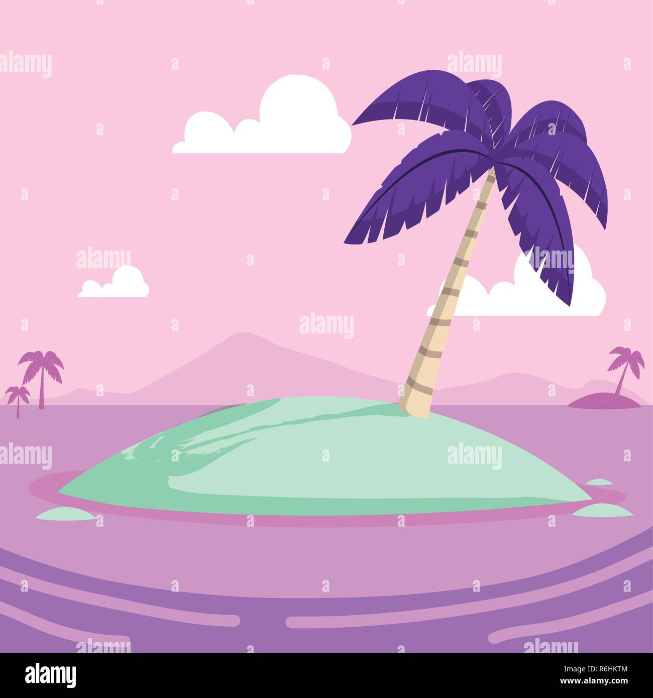 tropical little island cartoon Stock Vector Image & Art - Alamy