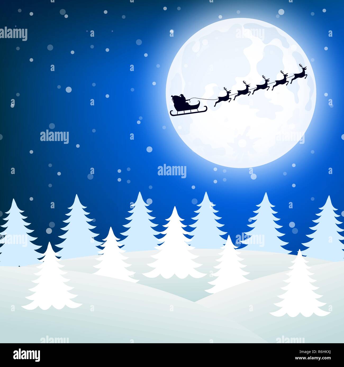 WalMart Christmas Santa Sleigh Full Moon Silhouette 2013 Gift Card FD-36221