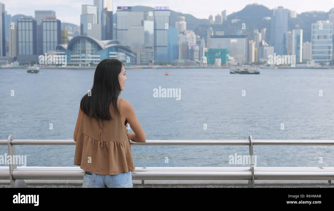 Woman travel in Hong Kong Stock Photo - Alamy