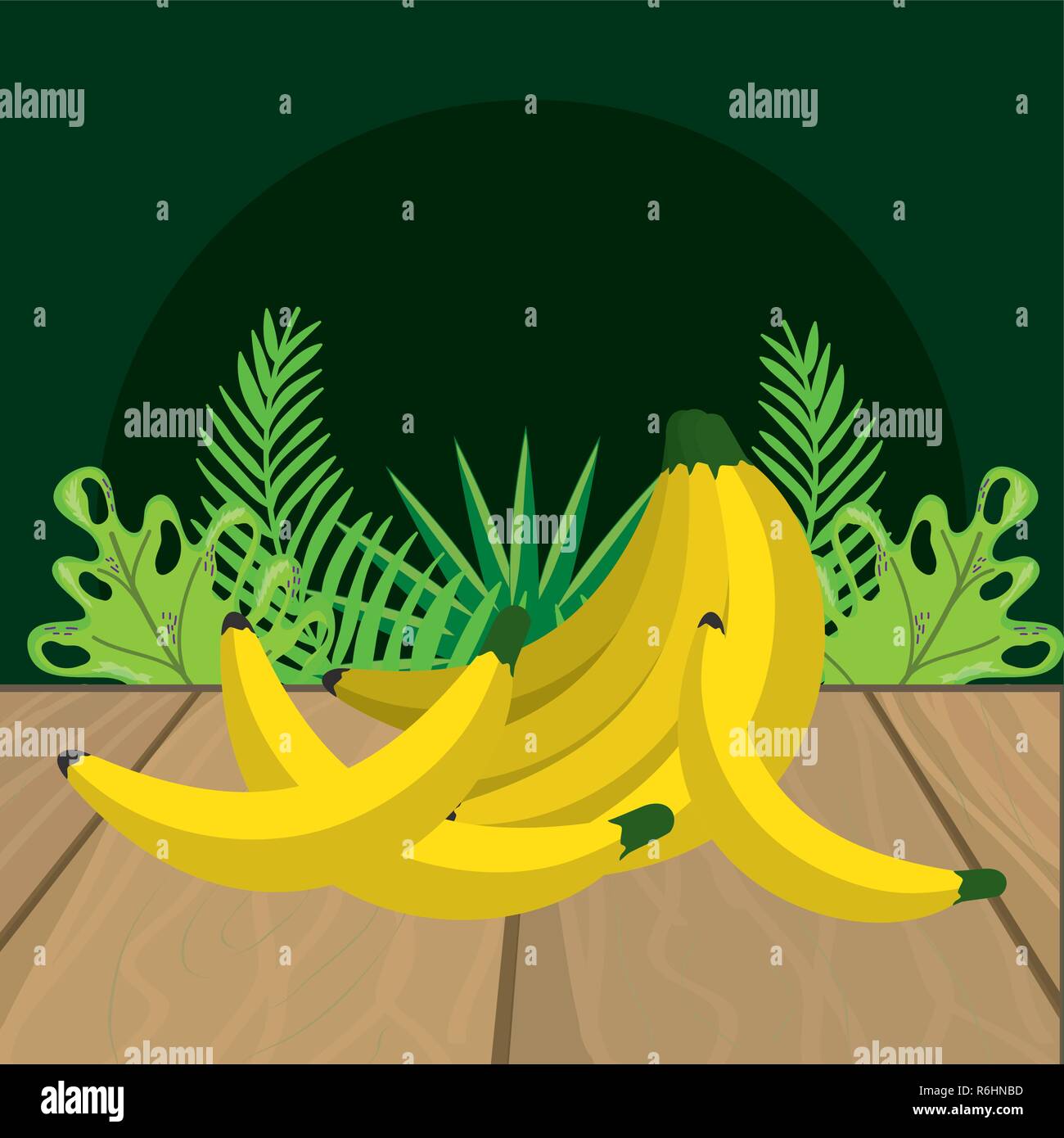 fresh fruits bananas cartoon Stock Vector