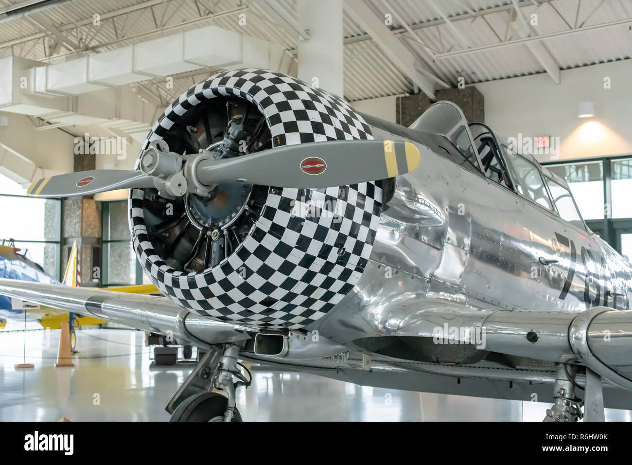 North American SNJ-4 Texan Trainer at Evergreen Aviation & Space Museum in McMinnville, Oregon Stock Photo