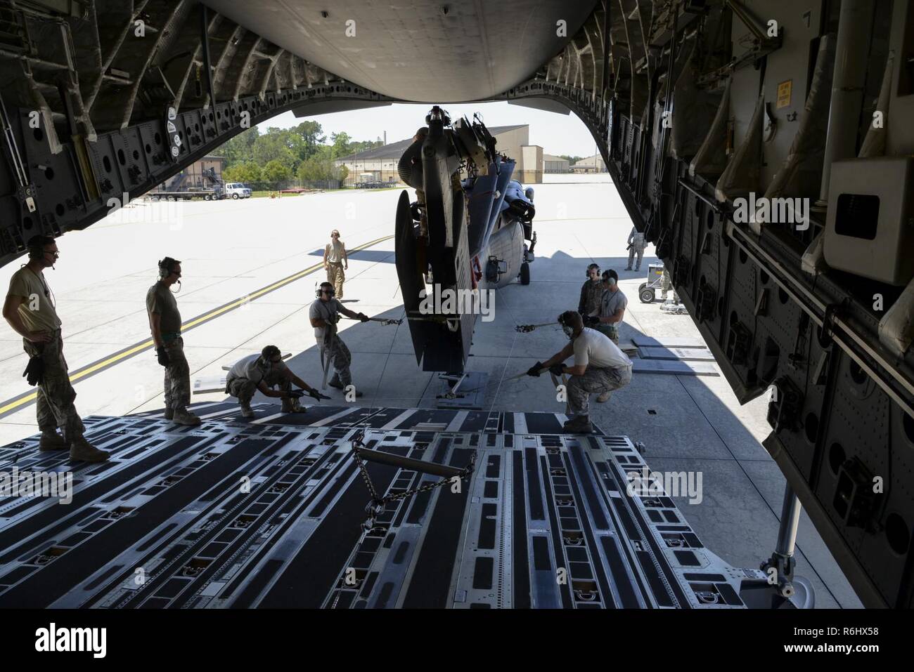 Members of the 723d Aircraft Maintenance Squadron, 41st Helicopter