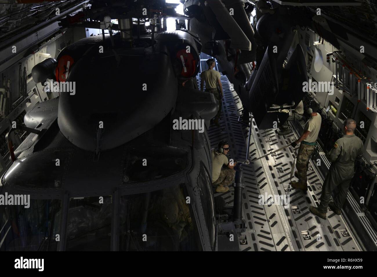 Members of the 723d Aircraft Maintenance Squadron, 41st Helicopter