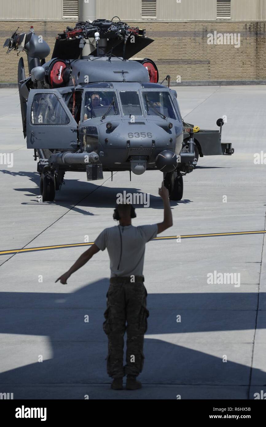 A member of the 723d Aircraft Maintenance Squadron, 41st Helicopter