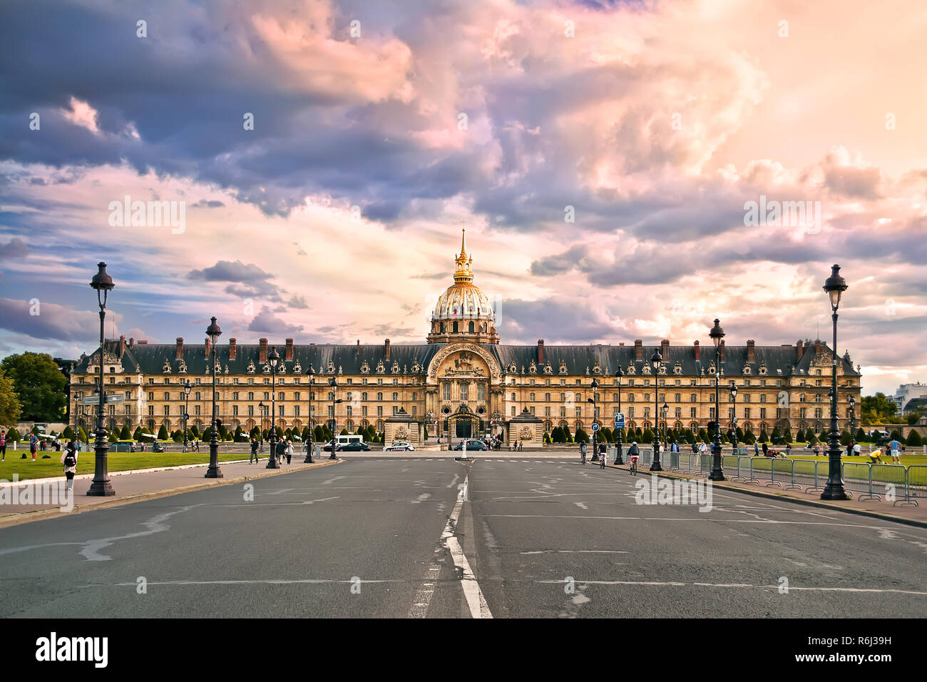 The National Residence of the Invalids in the evening. Paris, France. Stock Photo