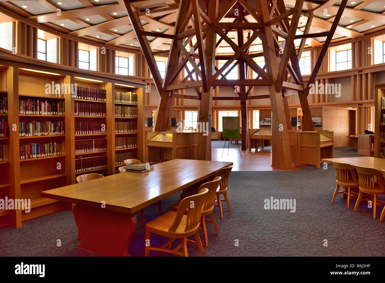 Inside Gates Western History reading room of Denver public library Downtown Denver, Colorado, USA Stock Photo