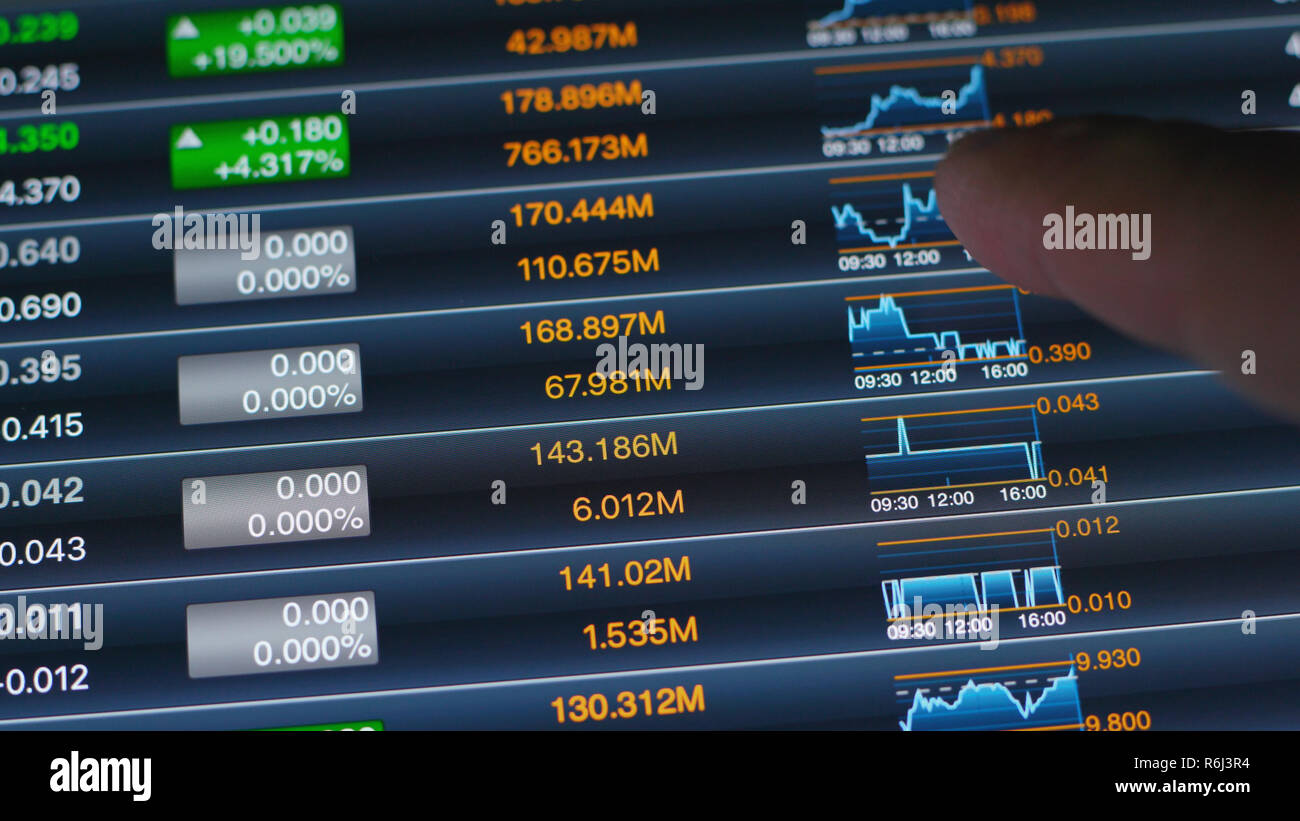 Digital stock market chart on white tablet screen Stock Photo - Alamy