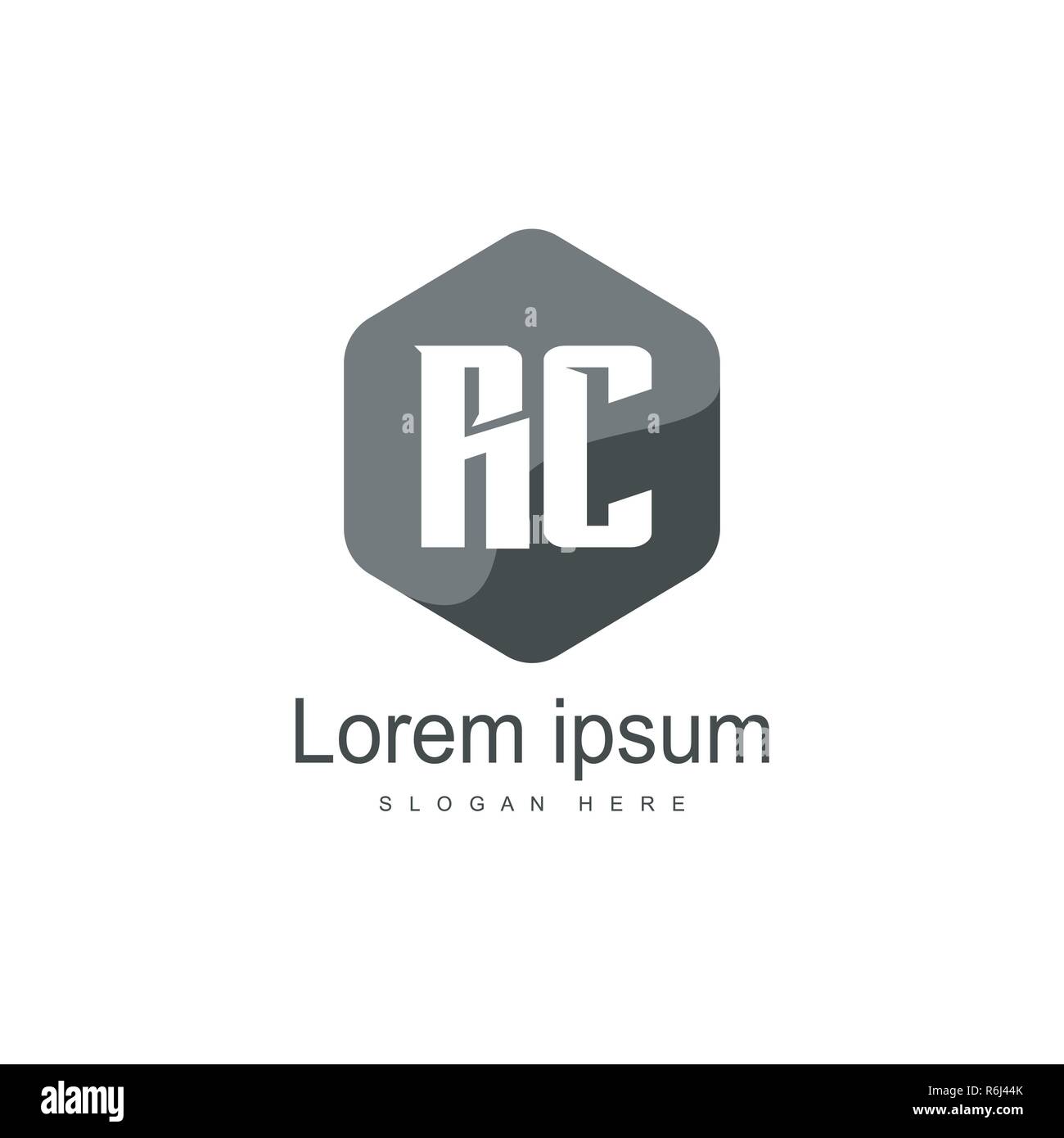 RC Logo template design. Initial letter logo template design Stock ...