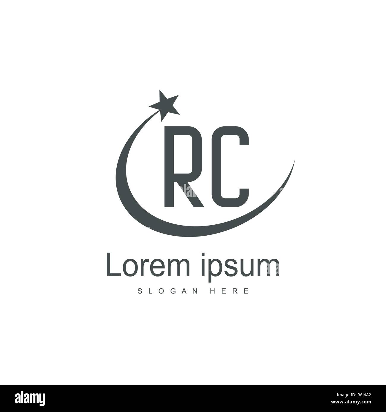 RC Logo template design. Initial letter logo template design Stock ...